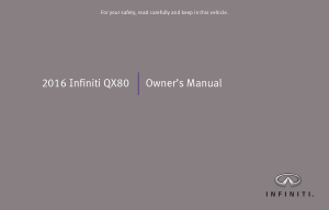 2016 Infiniti Qx80 Owner Manual